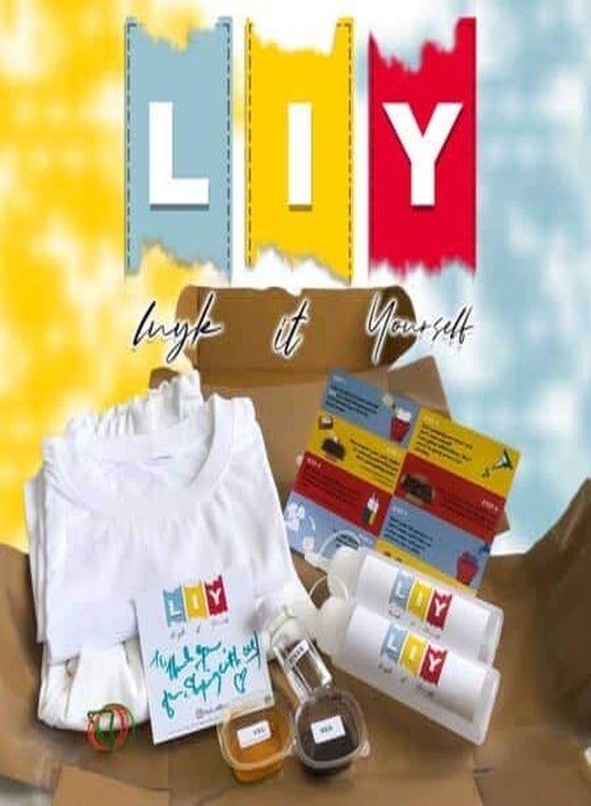 luyk طقم ربط وصبغ يدوي (أزرق أصفر - 7-9 سنوات) - Image 3